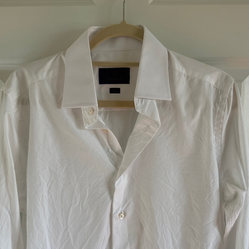 David Donahue Trim Classic White Men's Dress Shirt Size 15.5 32/33 - Picture 3 of 8